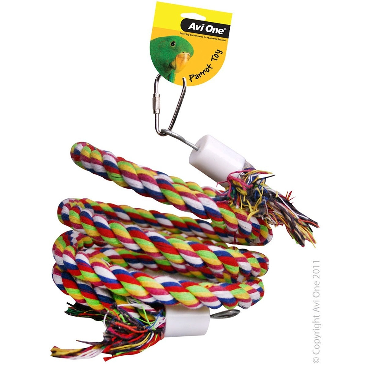 Avi One Rope Twister with Bell Bird Toy