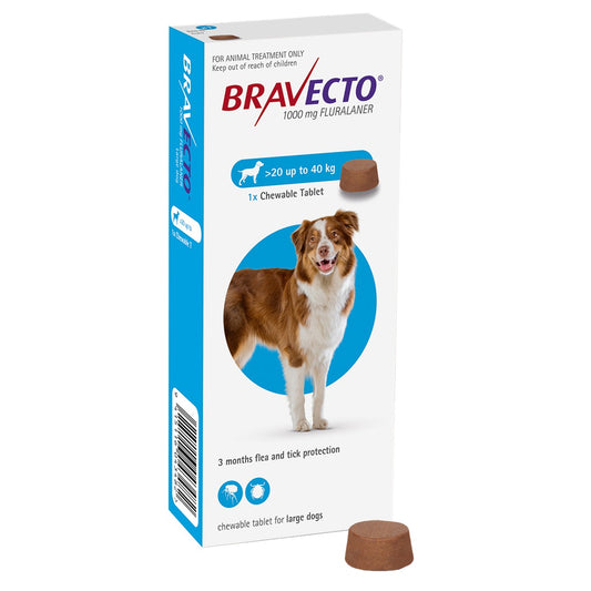 Bravecto Flea & Tick Chewable Treatment For Large Dogs 20-40kg