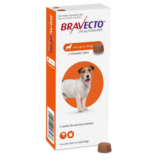 Bravecto Flea & Tick Chewable Treatment For Small Dogs 4.5-10kg