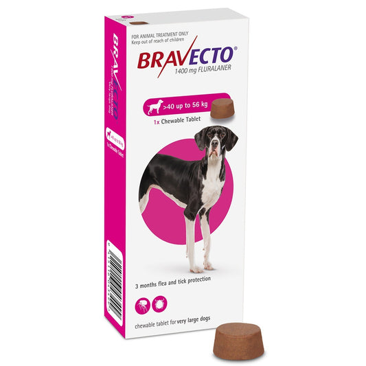 Bravecto Flea & Tick Chewable Treatment For Extra Large Dogs 40kg+