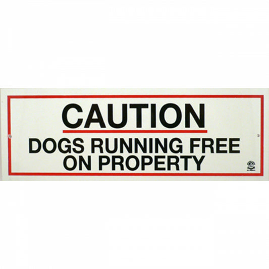 Sign Caution Dogs Running Property
