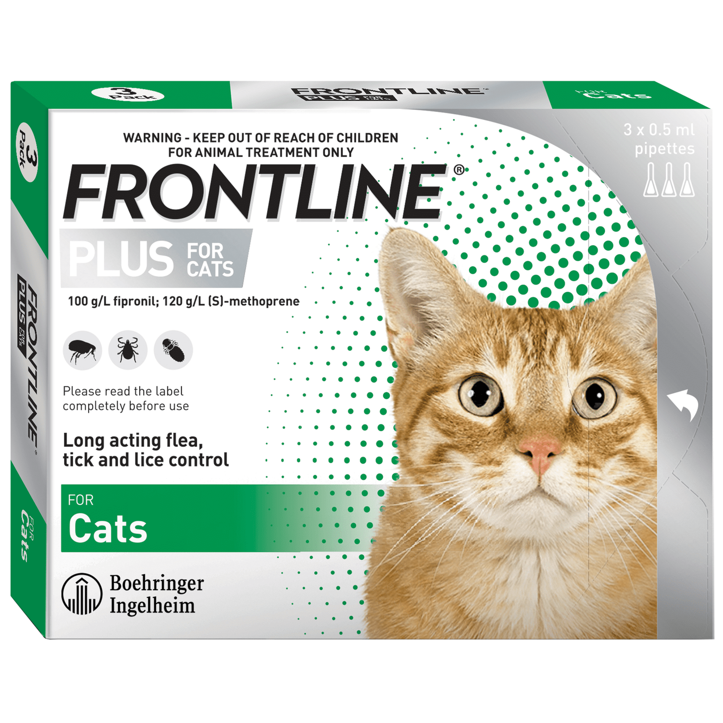 Frontline Plus Flea & Tick Spot-On Treatment for Cats