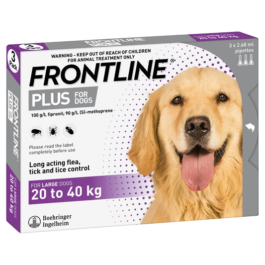 Frontline Plus Spot-On Treatment for Large Dogs 20-40kg