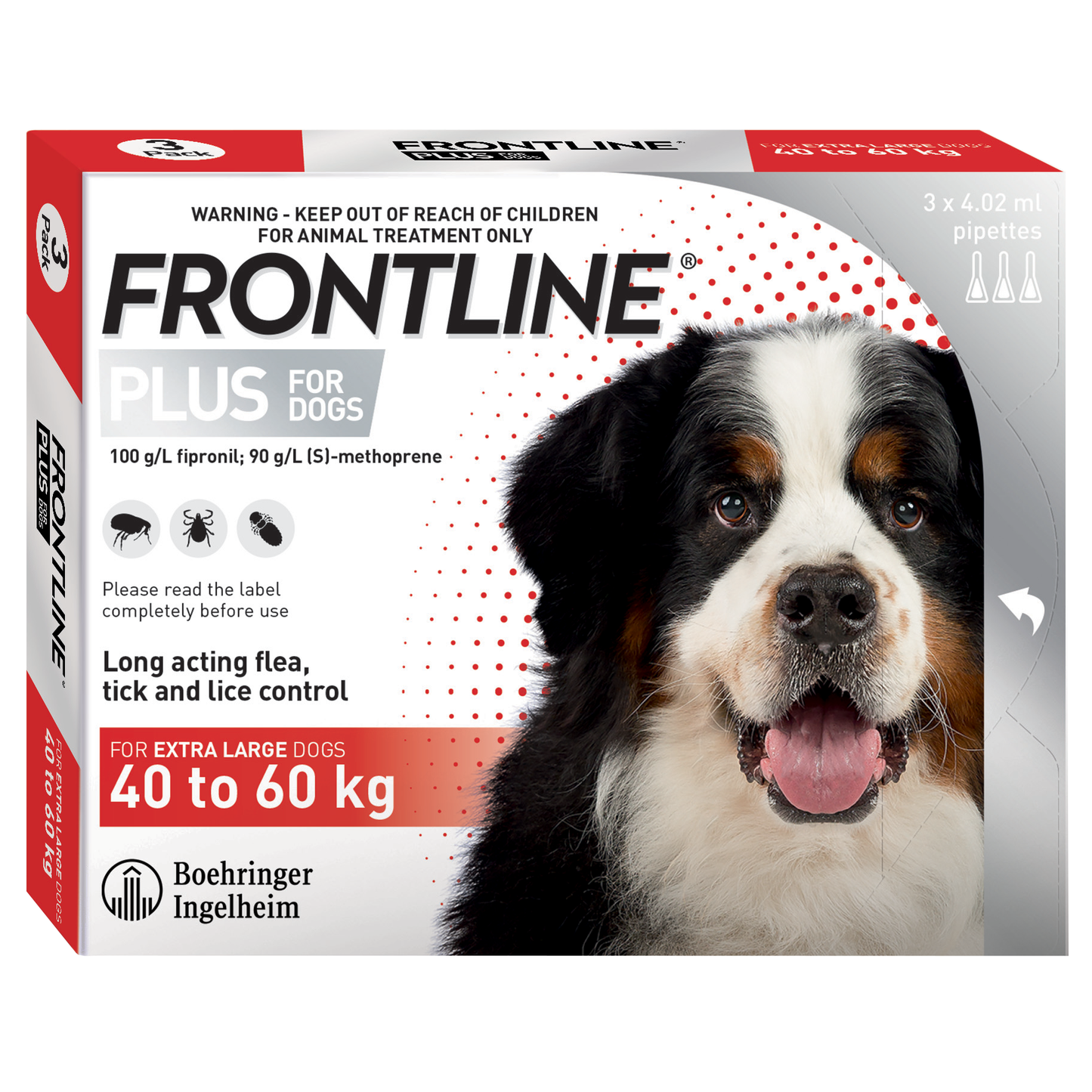Frontline Plus Flea & Tick Spot-On Treatment for Dogs 3pk