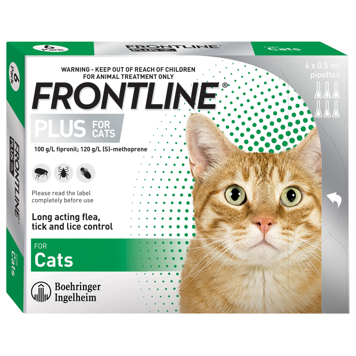 Frontline Plus Flea & Tick Spot-On Treatment for Cats
