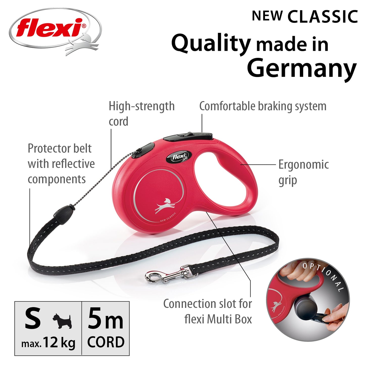 Flexi Classic Cord Retractable Leash 5m