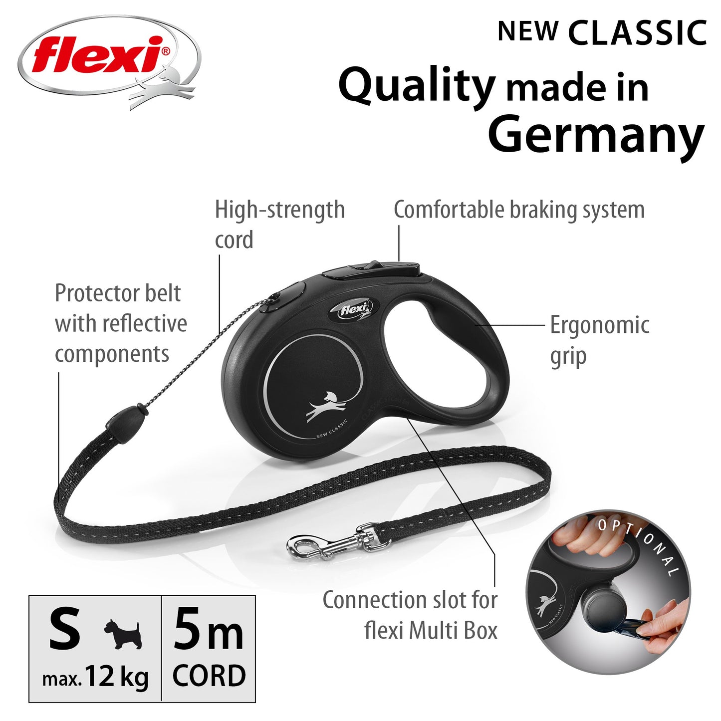 Flexi Classic Cord Retractable Leash 5m