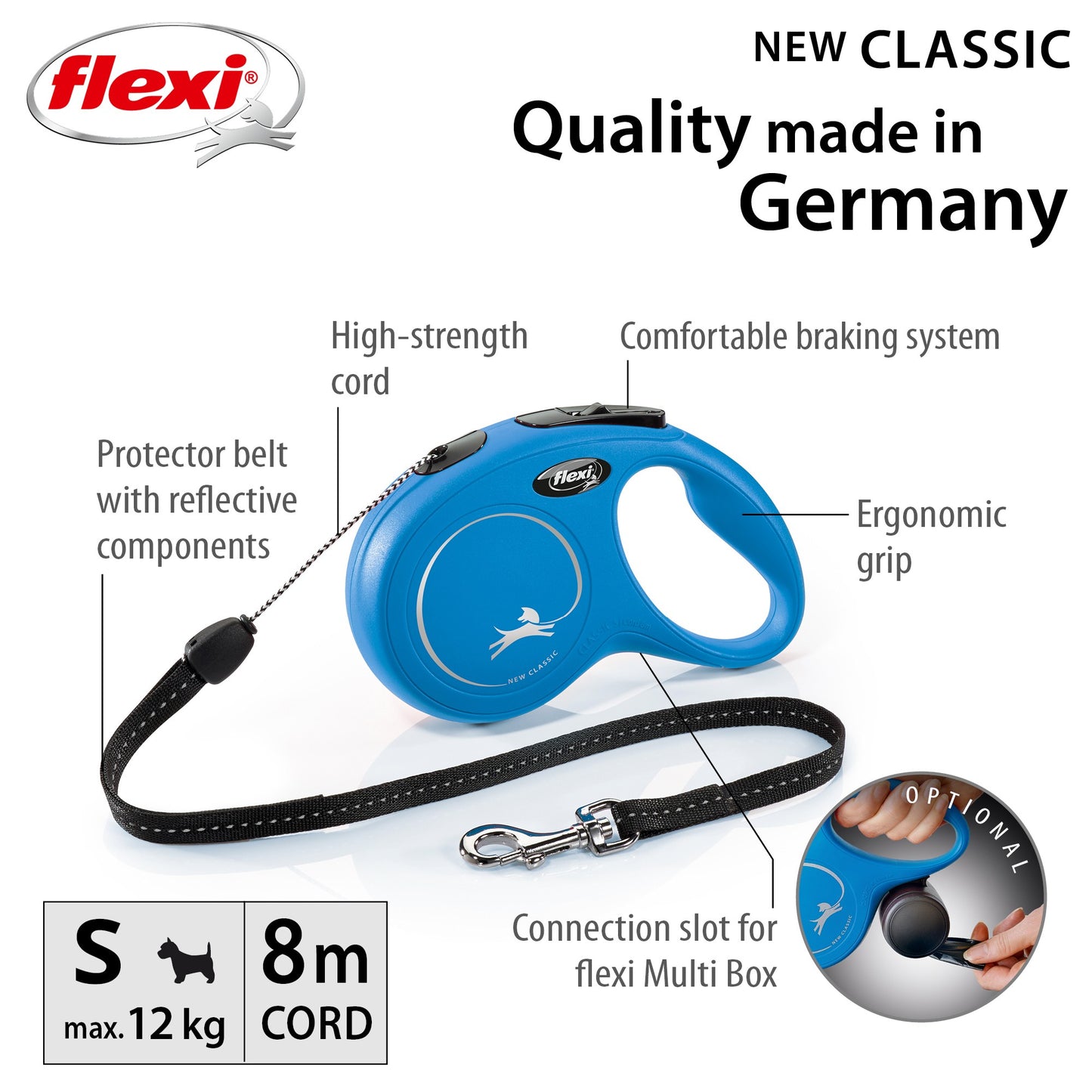 Flexi Classic CORD Retractable Leash 8m
