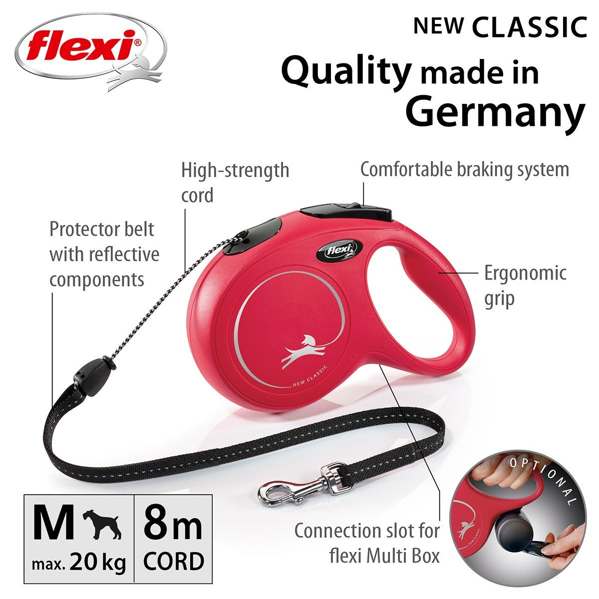 Flexi Classic CORD Retractable Leash 8m
