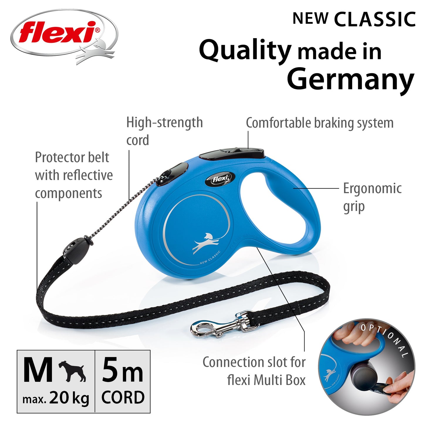 Flexi Classic Cord Retractable Leash 5m