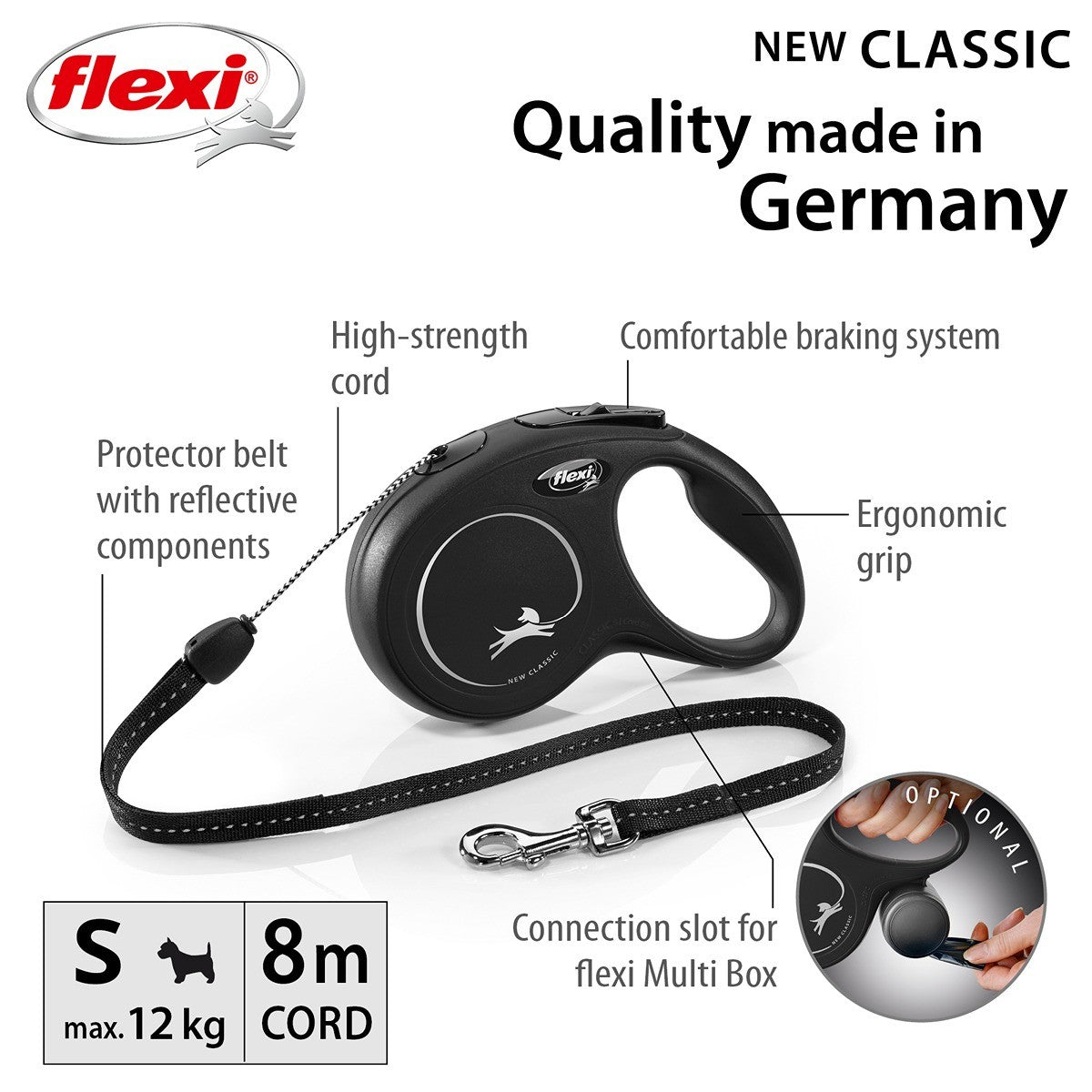Flexi Classic CORD Retractable Leash 8m