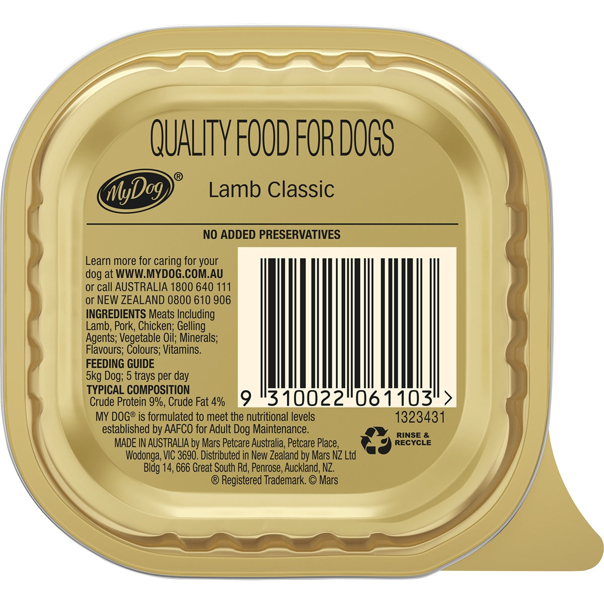 My Dog Classic Lamb Loaf Wet Dog Food