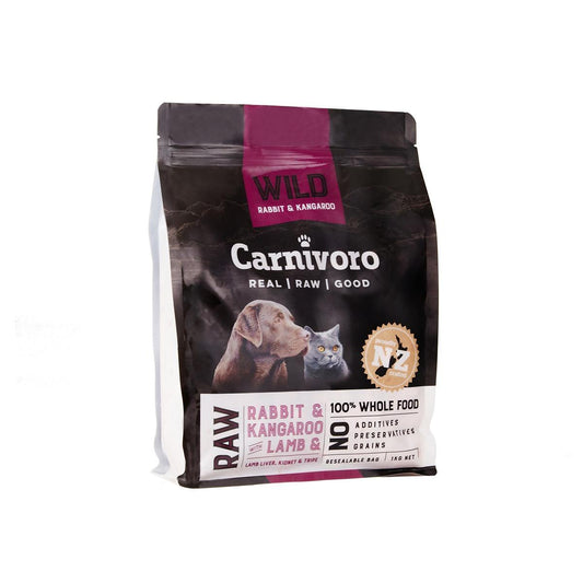 Carnivoro Wild Pellets Rabbit, Kangaroo, Lamb & Tripe Frozen Dog Food