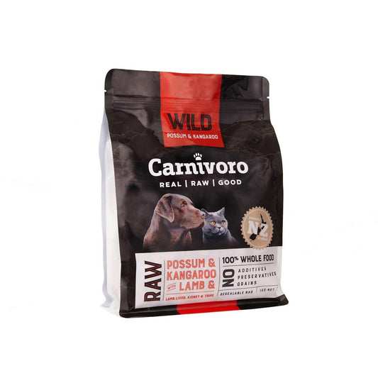 Carnivoro Wild Pellets Possum, Kangaroo, Lamb & Tripe Frozen Dog Food