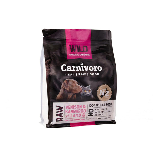 Carnivoro Wild Pellets Venison, Kangaroo, Lamb & Tripe Frozen Dog Food