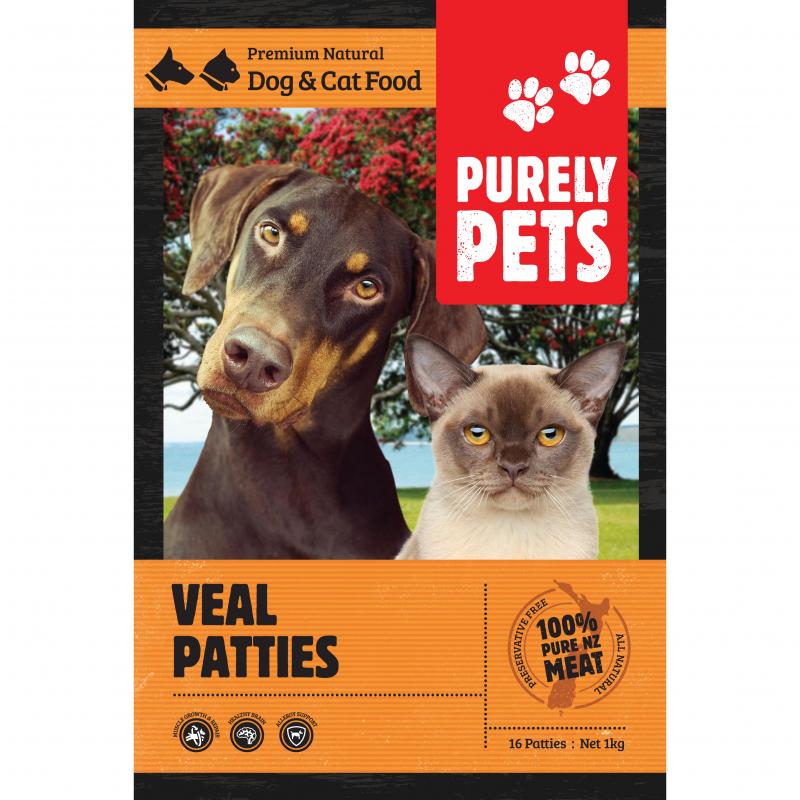 Purely Pets Frozen Veal Patties for Dogs & Cats