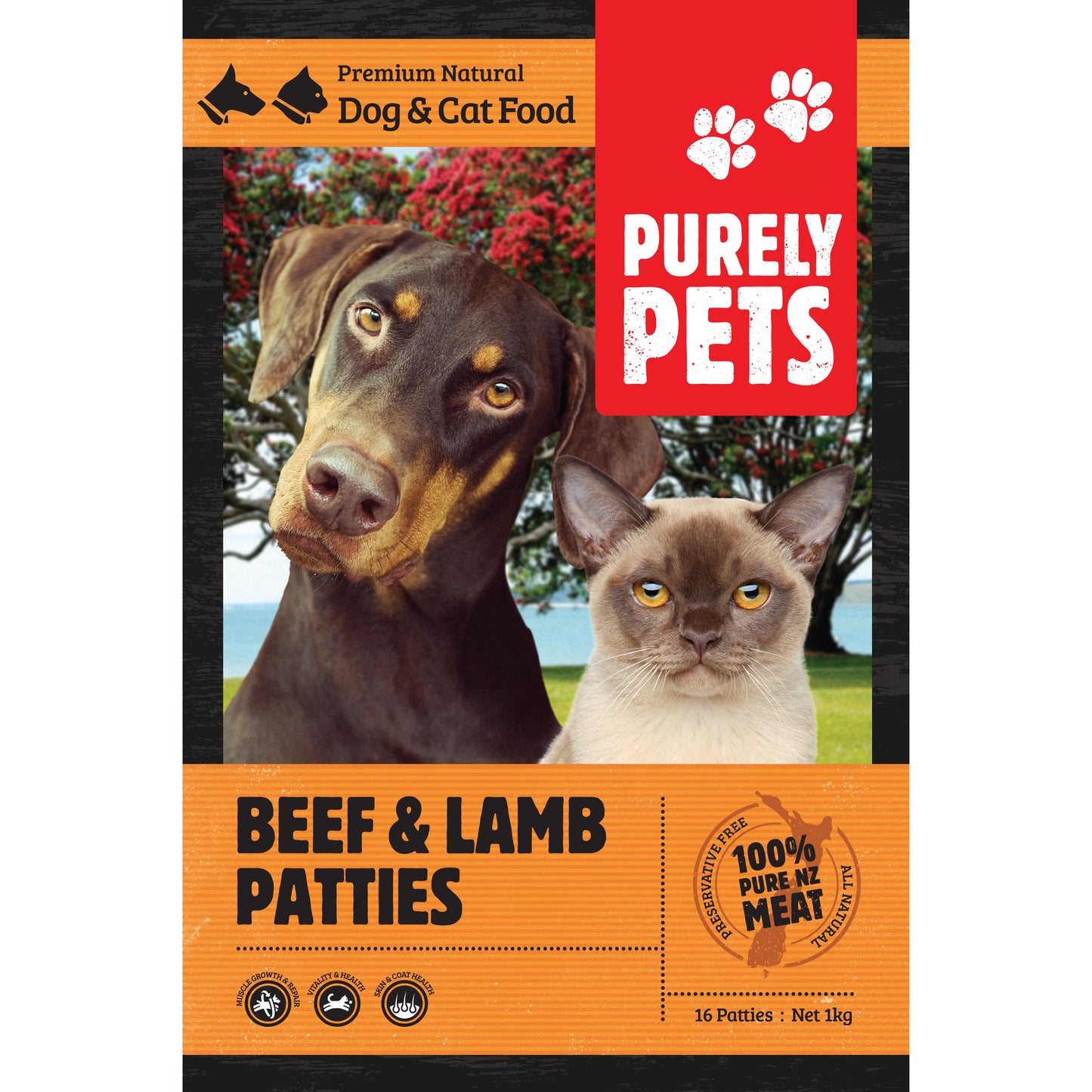 Purely Pets Frozen Beef & Lamb Patties for Dogs & Cats
