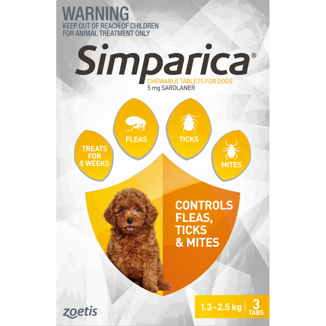 Simparica Chewable Flea Treatment for Puppies 1.3-2.5kg