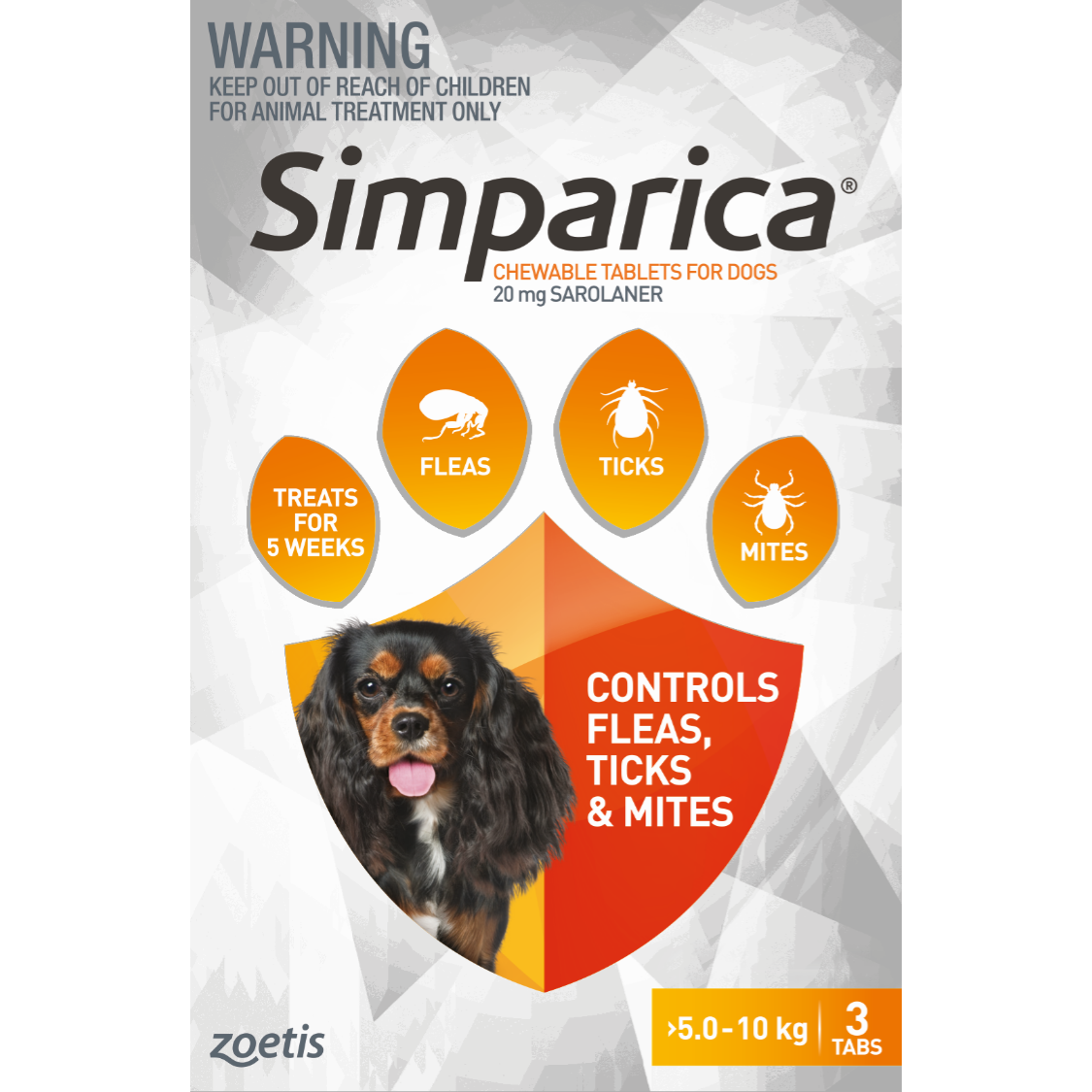 Simparica Chewable Flea Treatment for Small Dogs 5-10kg