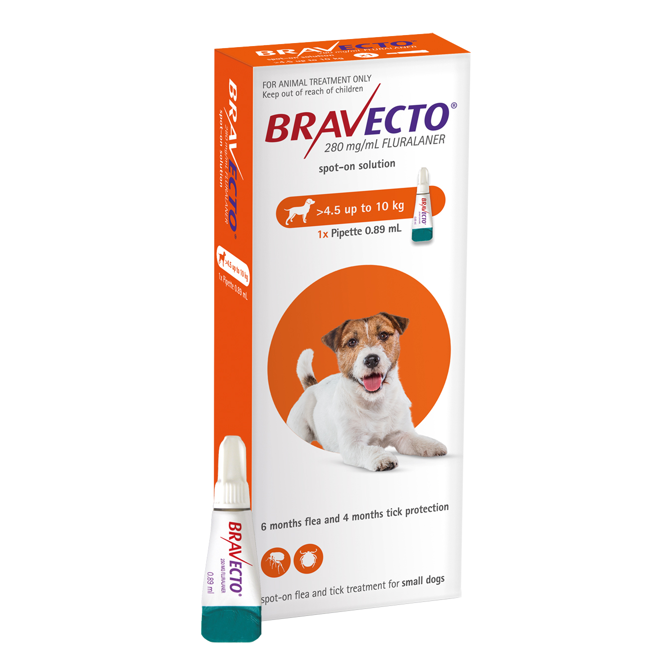 Bravecto Flea & Tick Spot-On Treatment for Small Dogs 4.5-10kg