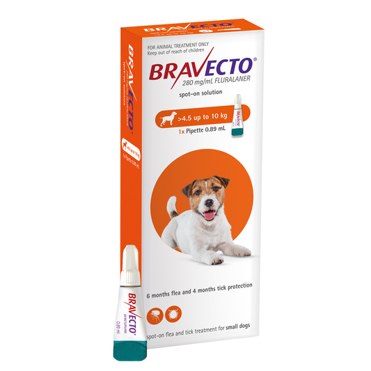 Bravecto Flea & Tick Spot-On Treatment for Small Dogs 4.5-10kg