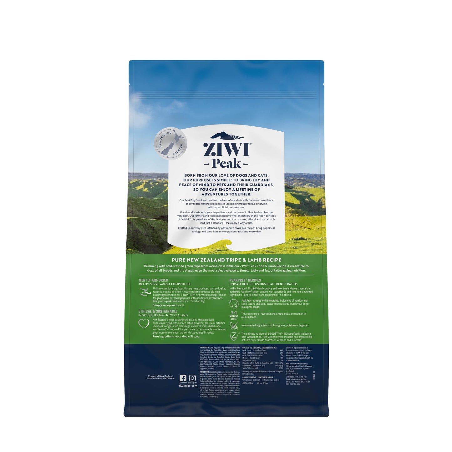 Ziwi Peak Air Dried Tripe & Lamb Dry Dog Food