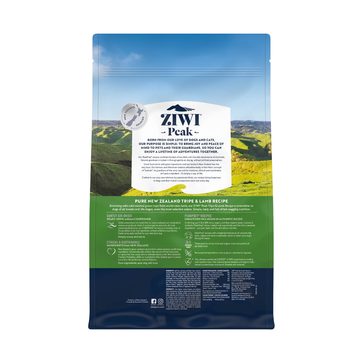 Ziwi Peak Air Dried Tripe & Lamb Dry Dog Food