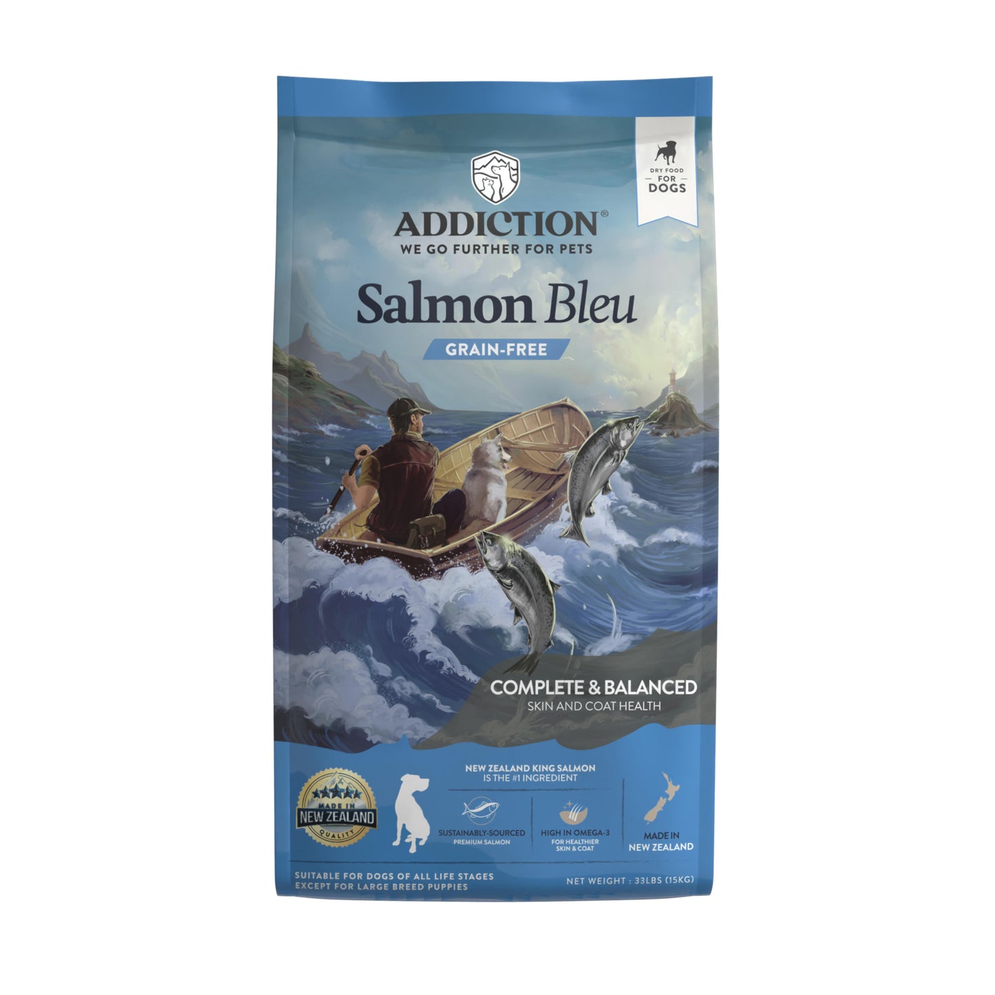 Addiction Salmon Bleu Skin & Coat Dry Dog Food