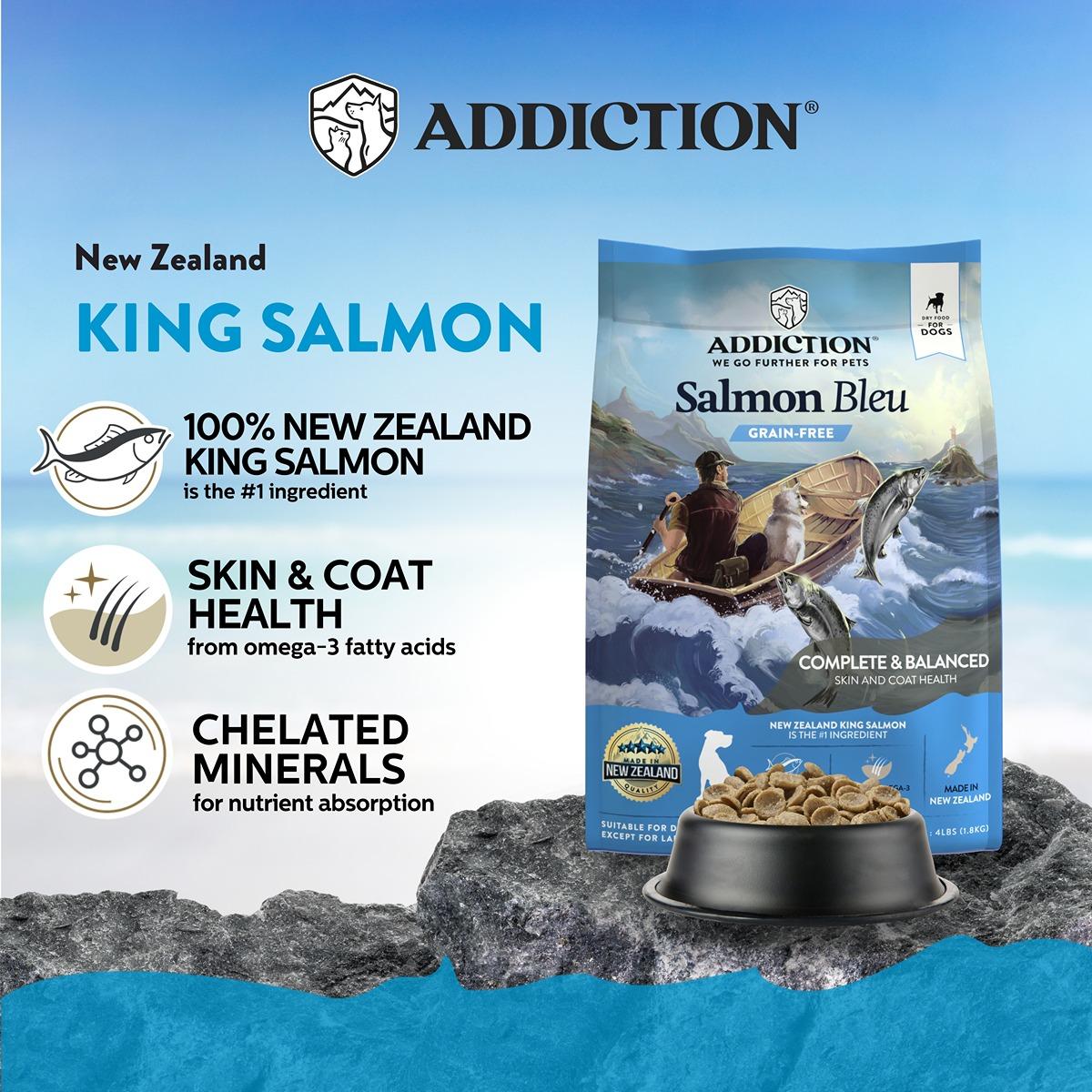 Addiction Salmon Bleu Skin & Coat Dry Dog Food