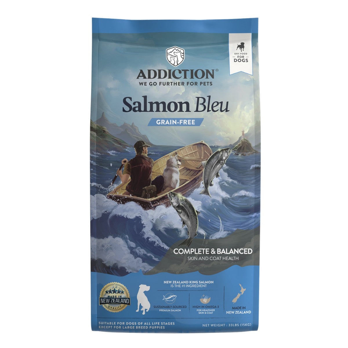 Addiction Salmon Bleu Grain-Free Skin & Coat Dry Dog Food