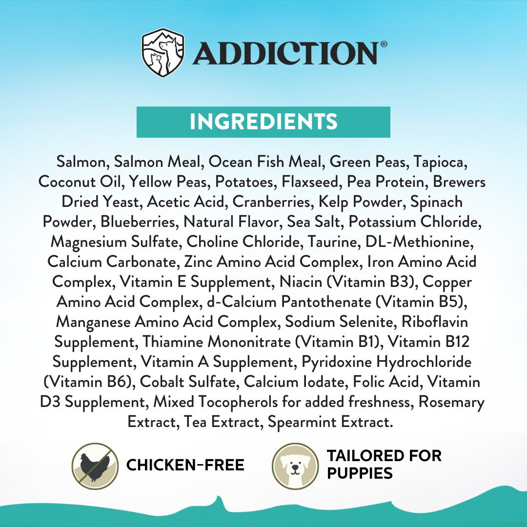 Addiction Salmon Bleu Skin & Coat Dry Puppy Food