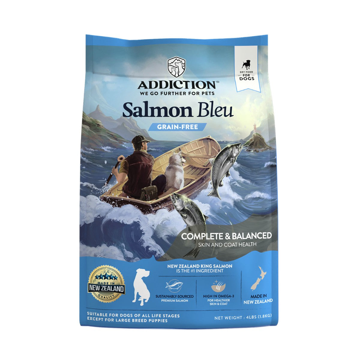 Addiction Salmon Bleu Grain-Free Skin & Coat Dry Dog Food
