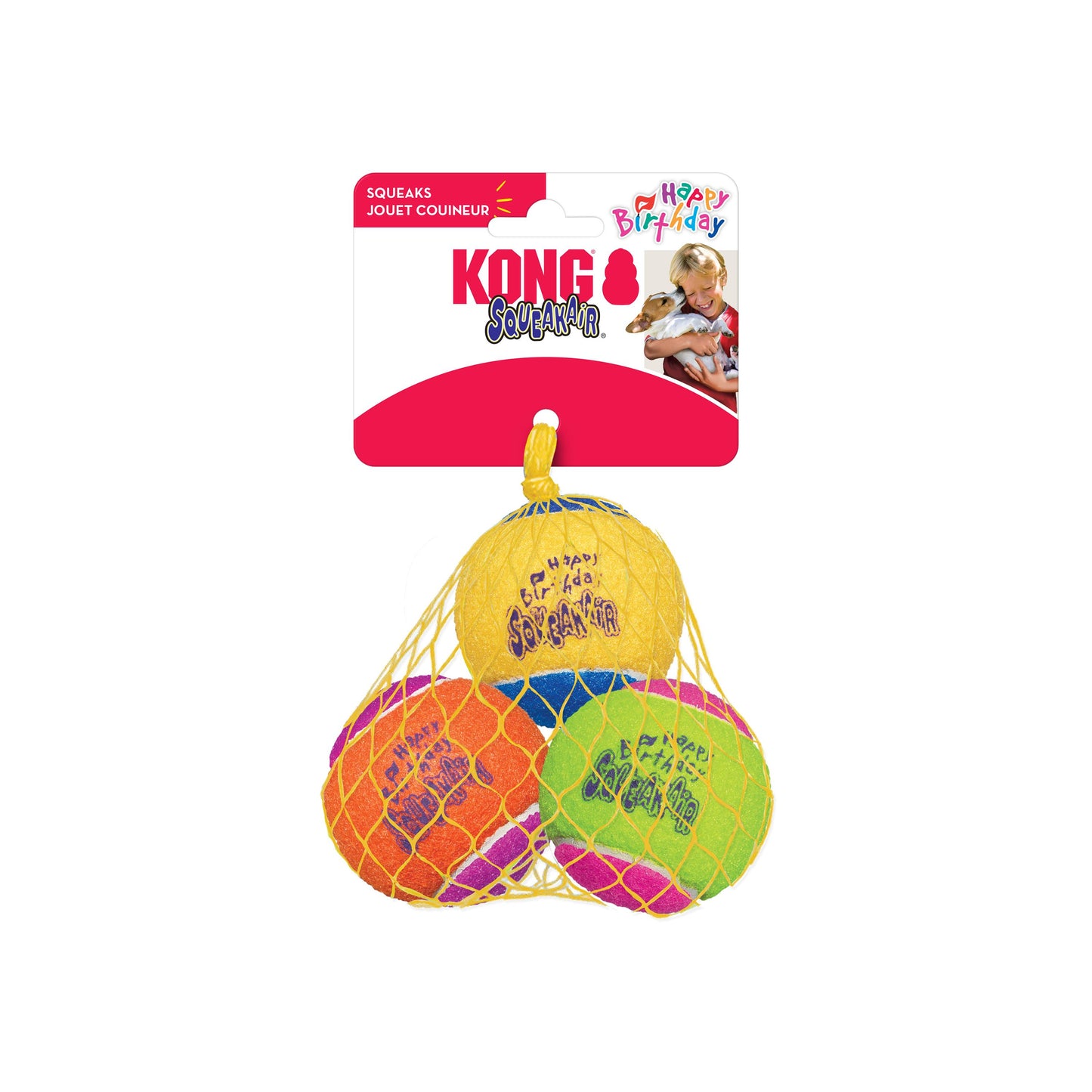 KONG Squeak Air Birthday Tennis Balls