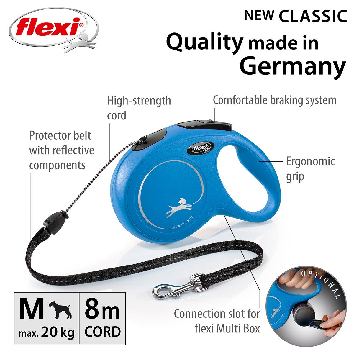 Flexi Classic CORD Retractable Leash 8m