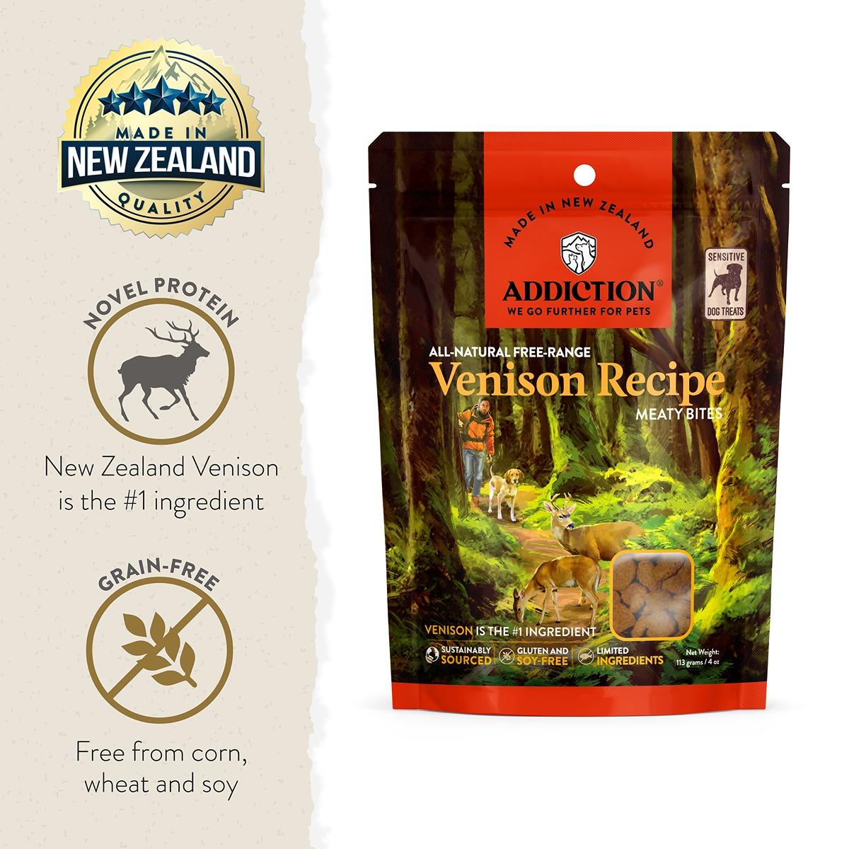 Addiction Venison Meaty Bites Dog Treats