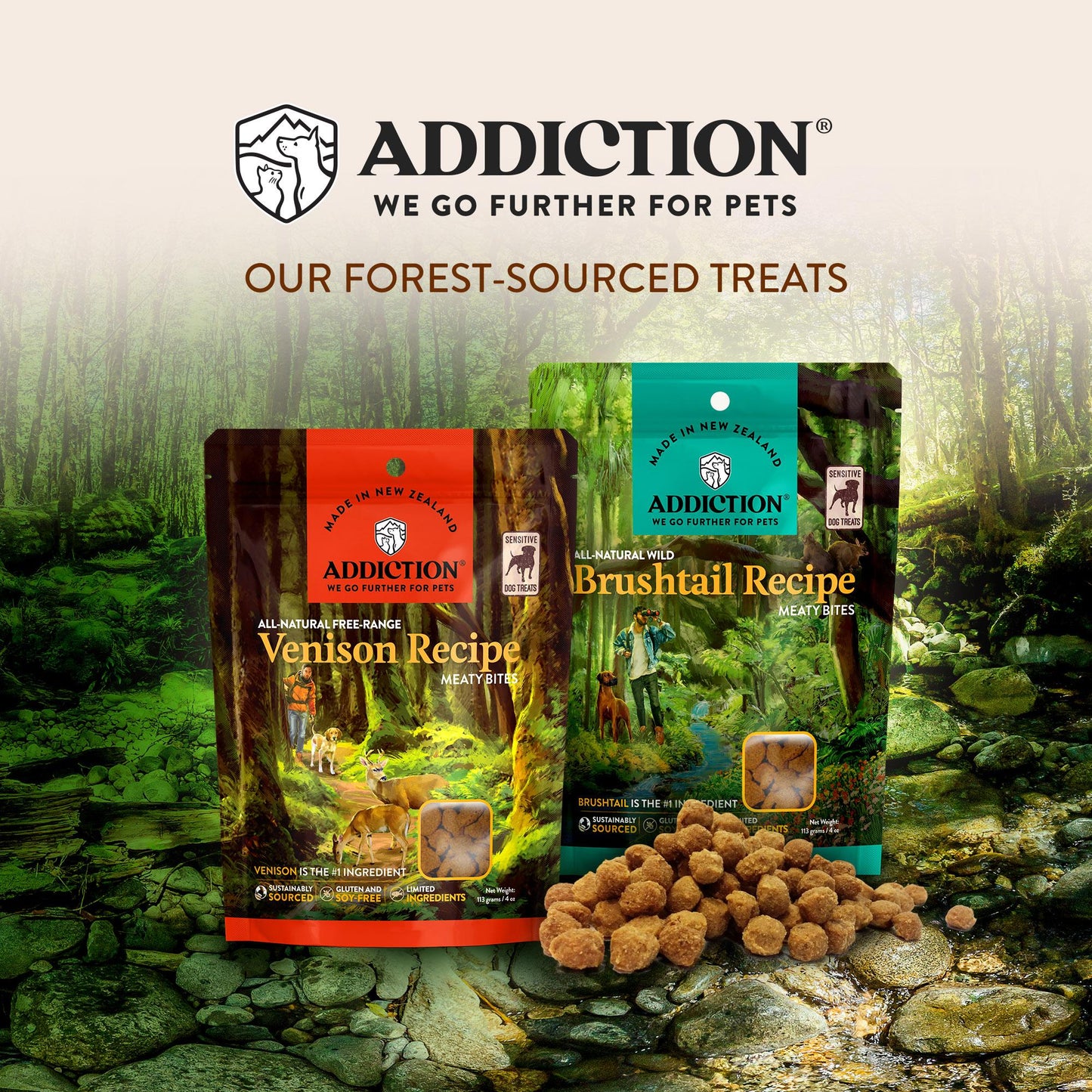 Addiction Venison Meaty Bites Dog Treats