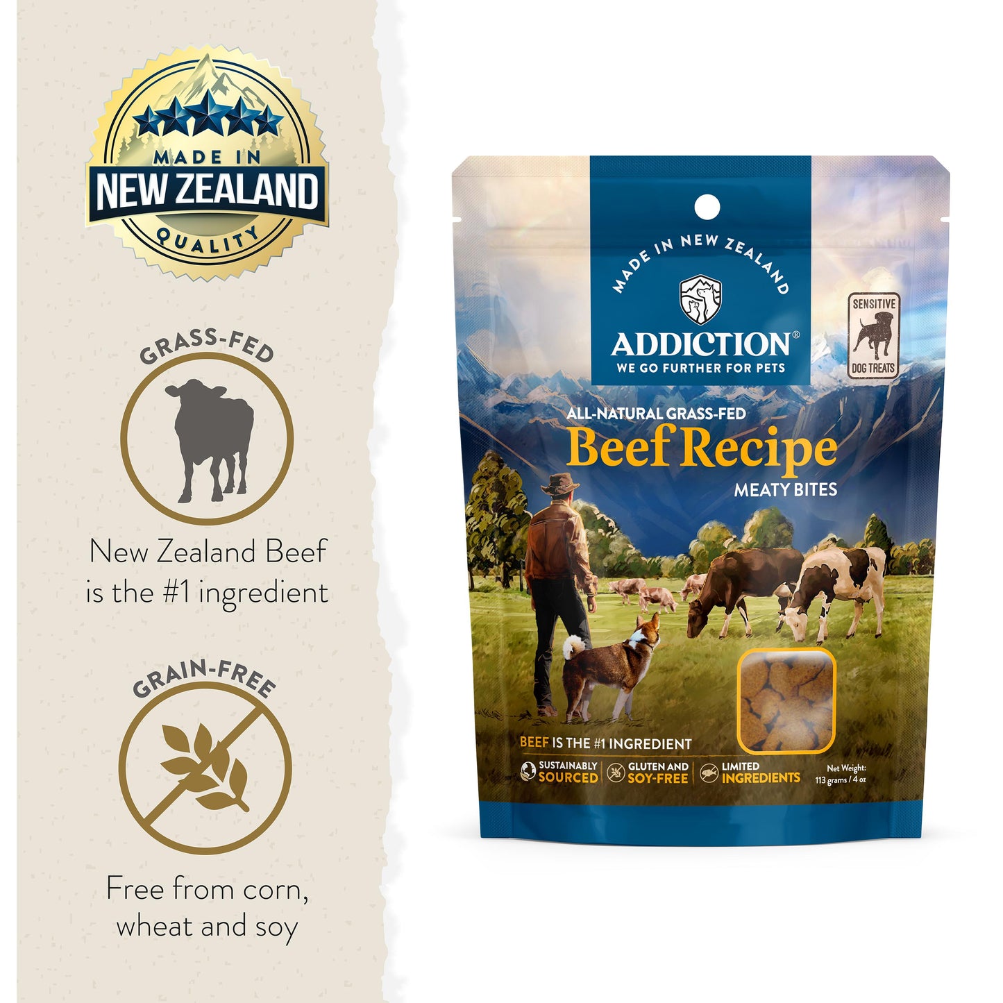 Addiction Beef Meaty Bites Dog Treats