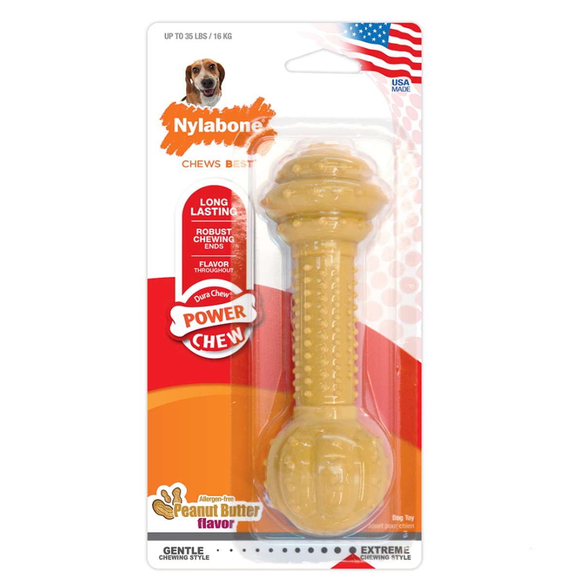 Nylabone Dura Chew Barbell Dog Toy