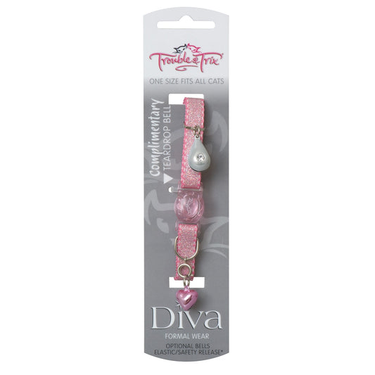 Trouble & Trix Diva Cat Collar -  Shimmer Pink