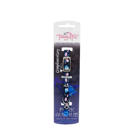 Trouble & Trix Park Ave Cat Collar - Blue Fish