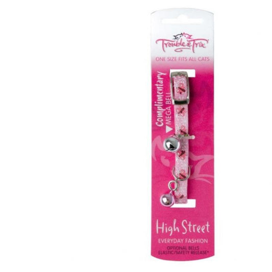 Trouble & Trix High Street Cat Collar - Pink Butterfly