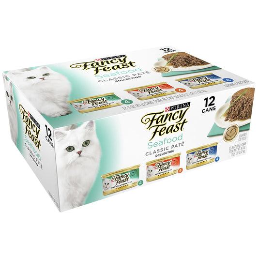 Fancy Feast Seafood Classic Pate Collection Wet Cat Food