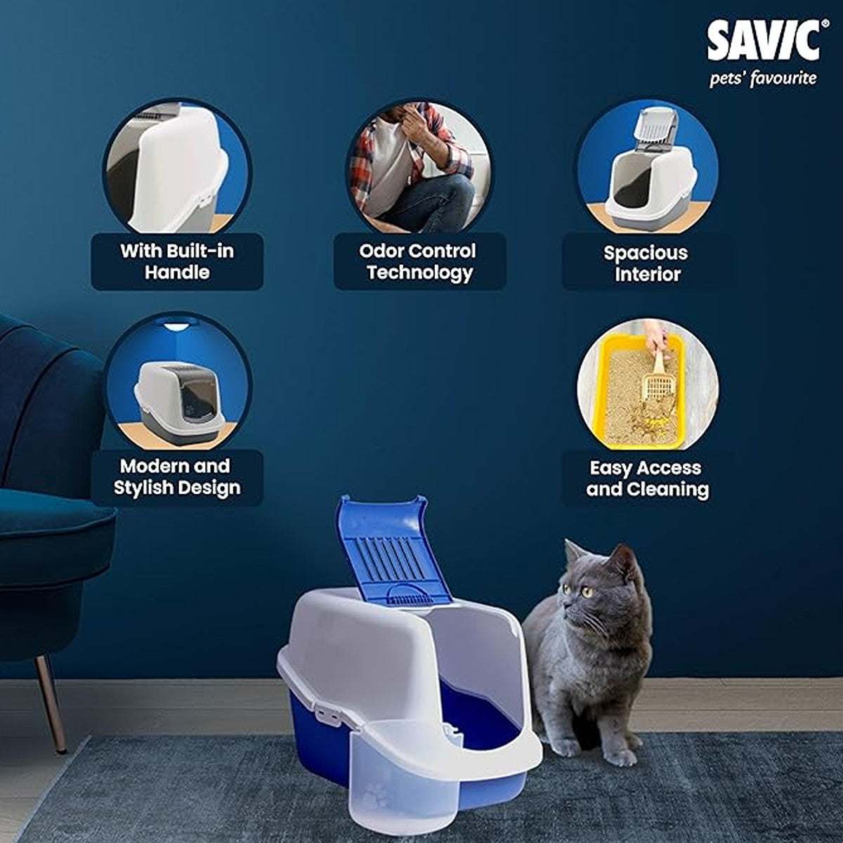 Savic Nestor Hooded Cat Litter Tray