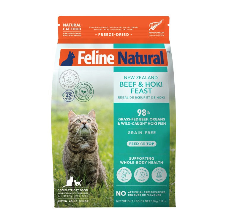 Feline Natural Freeze-Dried NZ Beef & Hoki Feast Cat Food