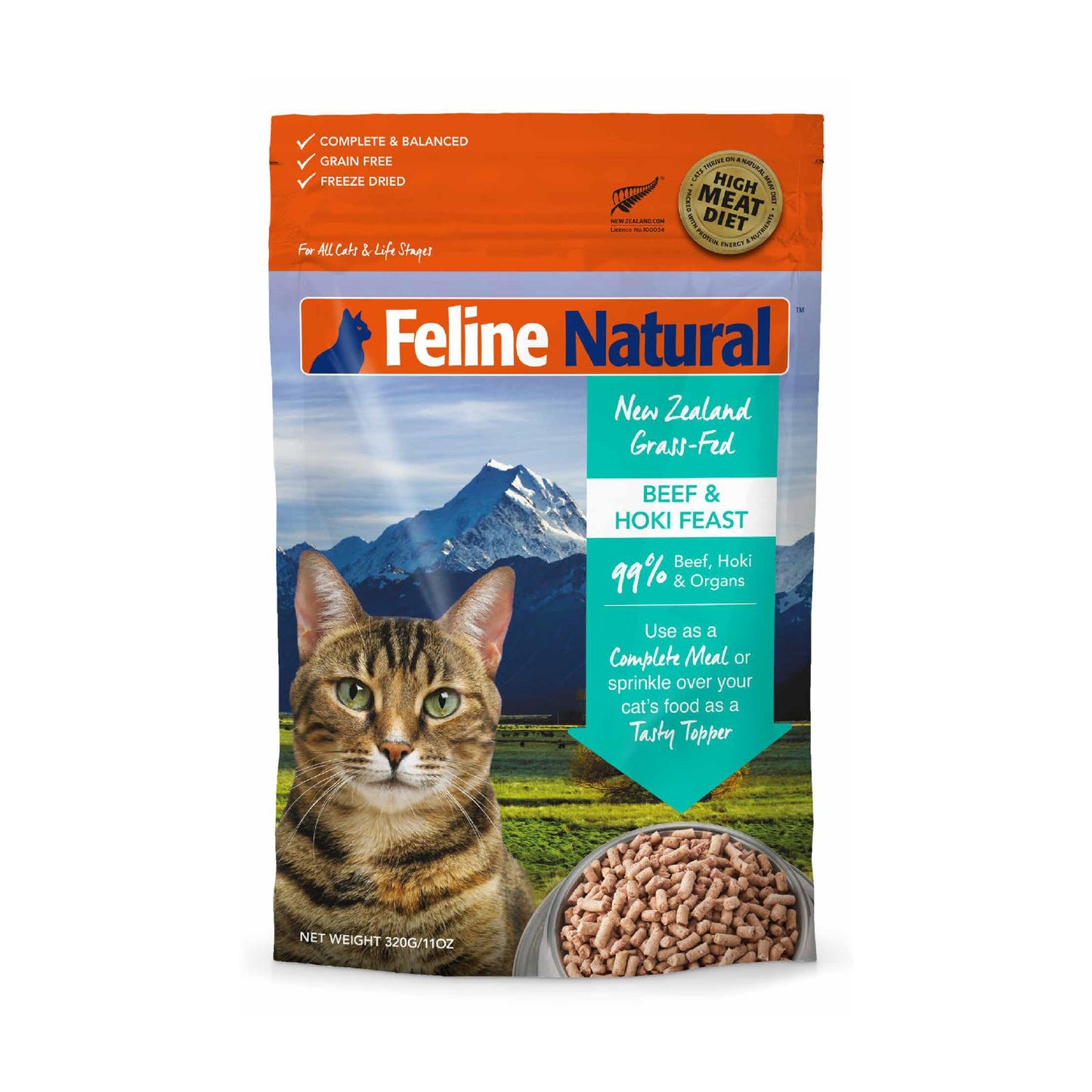 Feline Natural Freeze-Dried NZ Beef & Hoki Feast Cat Food