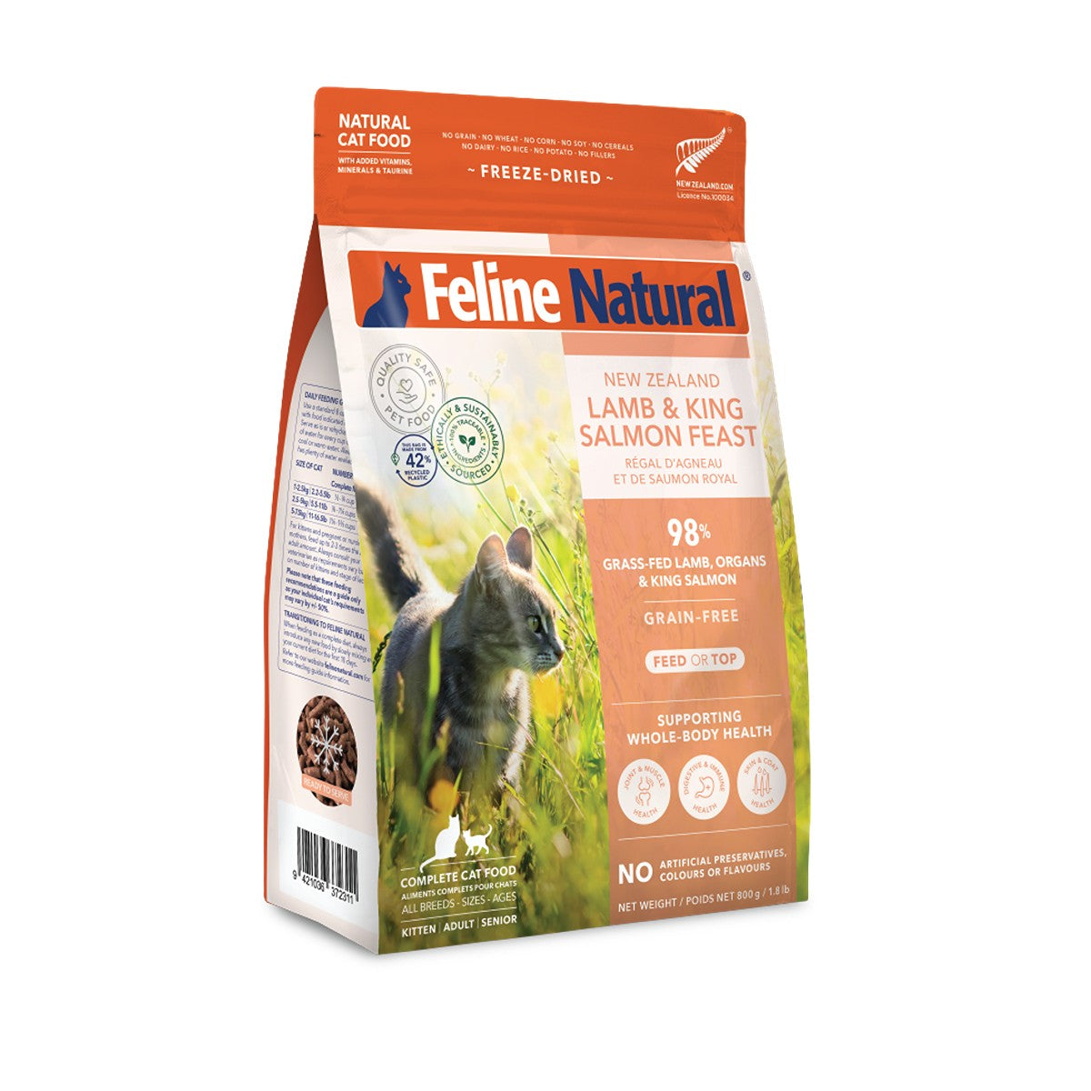 Feline Natural Freeze-Dried NZ Lamb & King Salmon Feast Cat Food
