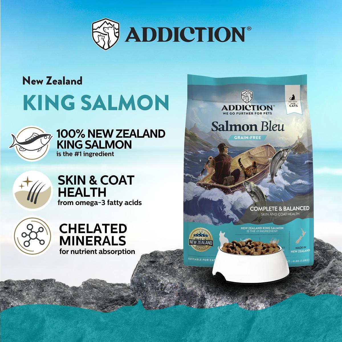 Addiction Salmon Bleu Skin & Coat Dry Cat Food