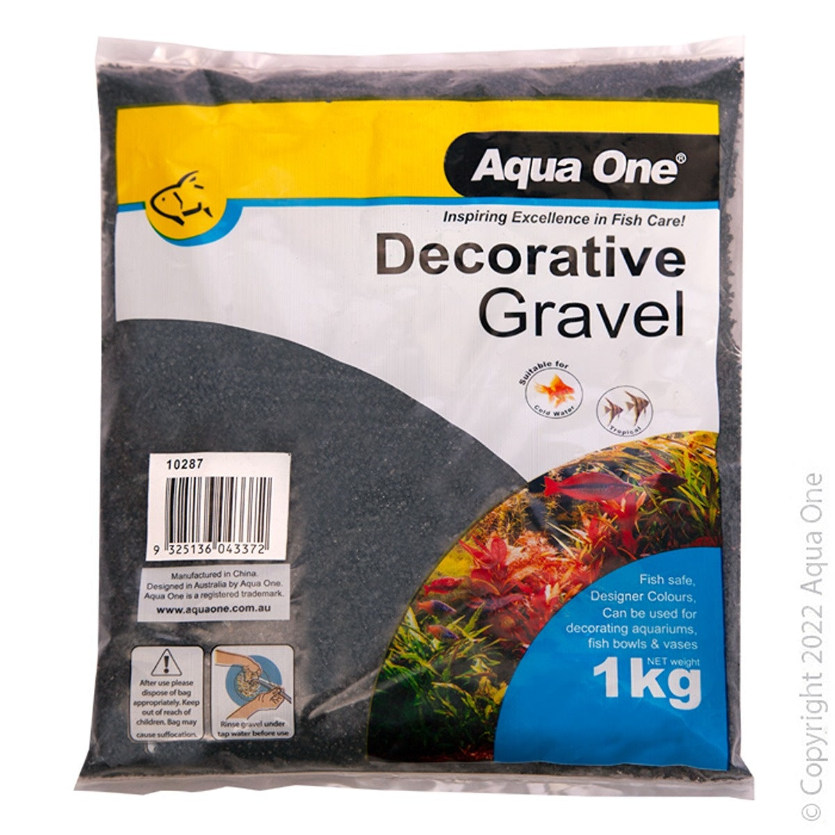 Aqua One Decorative Gravel Black Silica