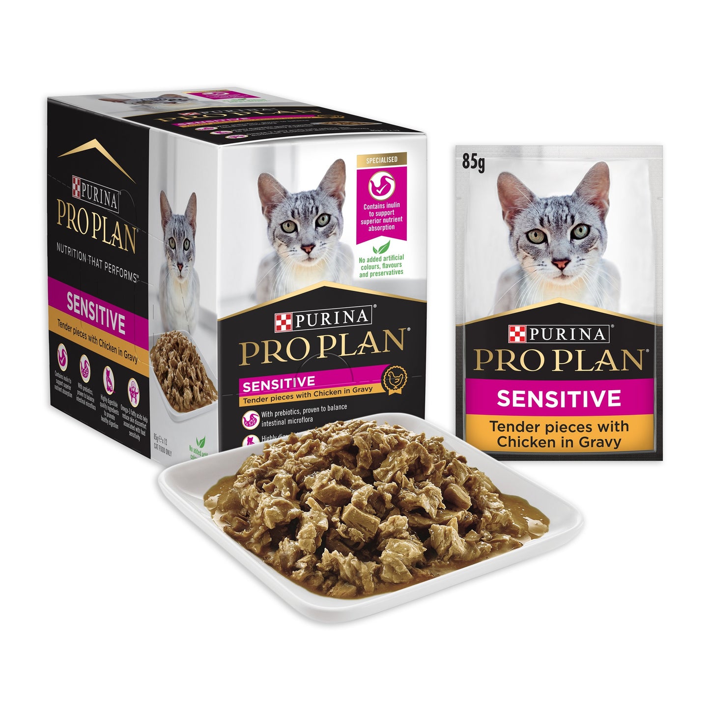 Pro Plan Sensitive Chicken in Gravy Wet Cat Food