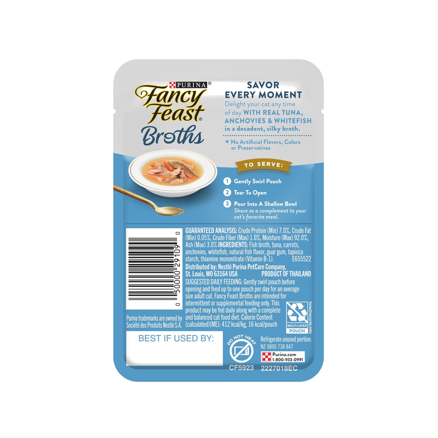 Fancy Feast Classic Broths Tuna Anchovies Whitefish Wet Cat Food
